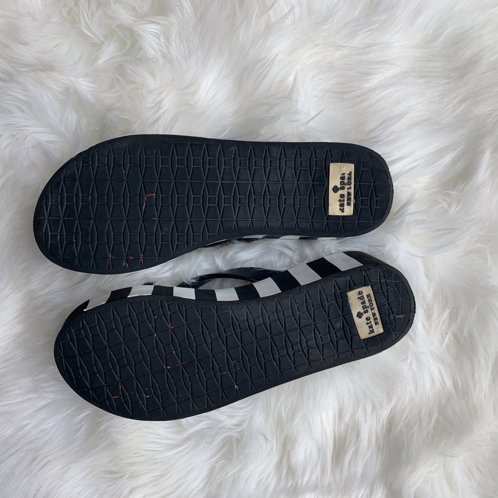 Kate Spade Striped Bow Wedge Flip Flops - Picture 7 of 8